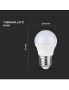 V-TAC LED Крушка - 6.5W E27 G45 4000K - 23879 - 4