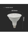 V-TAC LED Крушка - 12.8W PAR38 E27 6500K - 23892 - 5