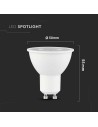 V-TAC LED Крушка - CREE ЧИП 7.5W GU10 Plastic 110° 6500K - 218746 - 5