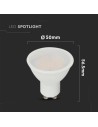 V-TAC LED Крушка - CREE ЧИП 4.5W GU10 Plastic 110° 6500K - 21203-6 - 5