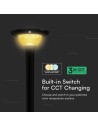 V-TAC 15W LED Соларна Градинско Тяло За Колче 12000mAh 3.2V CCT: 3IN1 Черно Тяло - 24098 - 3