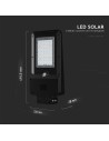 V-TAC 20W LED Соларна Улична Лампа 5400mAh CCT:3IN1 Черно Тяло - 24099 - 5