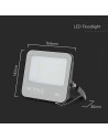 V-TAC 50W LED Прожектор CREE ЧИП Черно Тяло Сиво Стъкло 3000K 135LM/W - 231996 - 4