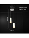 V-TAC 2X5W LED Декоративна Висяща Лампа (D150*H30mm) 3000K Пясъчно Бяло - 24135 - 5