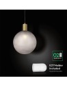 V-TAC E27 Пендел (D100*H25mm) Месинг+Опушено Сиво - 24133 - 4
