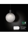 V-TAC E27 Пендел (D100*H25mm) Черен Мат+Опушено Сиво - 24132 - 4