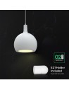 V-TAC E27 Пендел (D280*H218mm) White Body - 24127 - 4