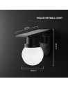 V-TAC 0.9W LED Соларна Стенна 3в1 Черно Тяло IP54 С Дистанционно - 24152 - 4