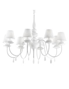 Ideal lux ® Полилей | BLANCHE SP8 BIANCO | E14 max 8 x 40W | IP20 - 035574 - Цена | LEDs4economy