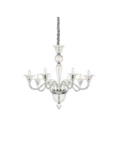 Ideal lux ® Полилей | BRIGITTA SP8 TRASPARENTE | E14 max 8 x 40W | IP20 - 199382 - Цена | LEDs4economy