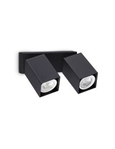 Ideal lux ® Аплик | DYNAMITE AP2 SQUARE NERO | GU10 max2 x 28W | IP20 - 371238 - Цена | LEDs4economy