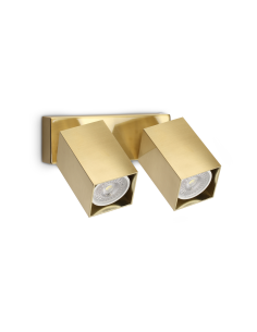 Ideal lux ® Аплик | DYNAMITE AP2 SQUARE OTTONE | GU10 max2 x 28W | IP20 - 371245 - Цена | LEDs4economy