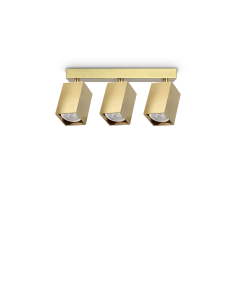 Ideal lux ® Спот | DYNAMITE PL3 LINEAR SQUARE OTTONE | GU10 max3 x 28W | IP20 - 371283 - Цена | LEDs4economy