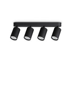 Ideal lux ® Спот | DYNAMITE PL4 LINEAR ROUND NERO | GU10 max4 x 28W | IP20 - 371344 - Цена | LEDs4economy
