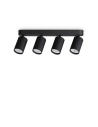 Ideal lux ® Спот | DYNAMITE PL4 LINEAR ROUND NERO | GU10 max4 x 28W | IP20 - 371344 - Цена | LEDs4economy