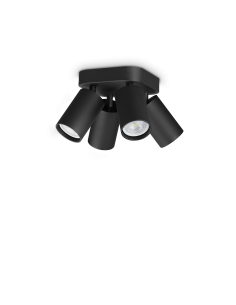 Ideal lux ® Спот | DYNAMITE PL4 ROUND NERO | GU10 max4 x 28W | IP20 - 371290 - Цена | LEDs4economy