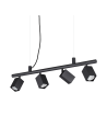 Ideal lux ® Полилей | DYNAMITE SP4 SQUARE NERO | GU10 max4 x 28W | IP20 - 371382 - Цена | LEDs4economy
