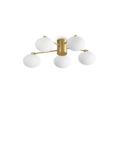 Ideal lux ® Плафон | HERMES PL5 D60 OTTONE | G9 max 5 x 28W | IP20 - 316697 - Цена | LEDs4economy