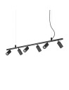 Ideal lux ® Полилей | DYNAMITE SP6 ROUND NERO | GU10 max6 x 28W | IP20 - 231396 - Цена | LEDs4economy