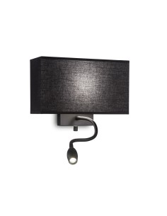 Ideal lux ® Аплик | HOTEL AP2 TOTALE NERO | E27/LED max 1 x 60W / 1.5W | IP20 - 215709 - Цена | LEDs4economy