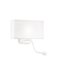 Ideal lux ® Аплик | HOTEL AP2 TOTALE BIANCO | E27/LED max 1 x 60W / 1.5W | IP20 - 215693 - Цена | LEDs4economy