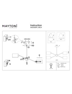 Maytoni ® Brianne | Полилей | IP 20 - MOD050PL-06CH - Цена | LEDs4economy 2