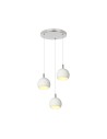 V-TAC 3X10W LED Декоративна Висяща Лампа (D250*H30mm) 3000K Драскан Никел+Бяло - 24129