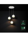 V-TAC 3X10W LED Декоративна Висяща Лампа (D250*H30mm) 3000K Драскан Никел+Бяло - 24129 - 3