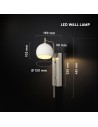 V-TAC 10W LED Декоративна Лампа (L250*W80*H30mm) 3000K Драскан Никел+Бяло - 24128 - 4