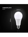 V-TAC LED Крушка CREE ЧИП - 17W E27 A60 Термо Пластик 6400K - 2144586 - 5