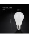 V-TAC LED Крушка CREE ЧИП - 8.5W E27 A60 Термо Пластик 3000K - 2172606 - 5