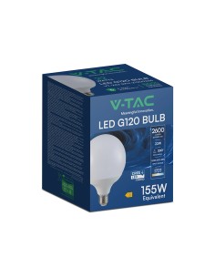 V-TAC 22W LED Крушка E27 G120 Plastic CREE ЧИП 4000K - 21200226 - Цена | LEDs4economy 2