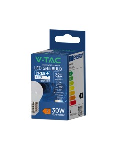 V-TAC 3.7W LED Крушка E27 CREE ЧИП G45 4500K - 2141626 - Цена | LEDs4economy 2