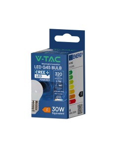 V-TAC 3.7W LED Крушка E27 CREE ЧИП G45 3000K - 2141606 - Цена | LEDs4economy 2