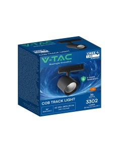 V-TAC 36W LED COB Релсов Прожектор CREE Чип 6400K Черно Тяло - 241656 - Цена | LEDs4economy 2