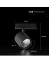 V-TAC 36W LED COB Релсов Прожектор CREE Чип 3000K Черно Тяло - 241636 - 5