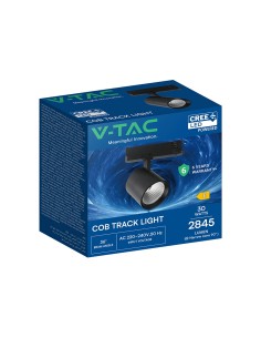 V-TAC 30W LED COB Релсов Прожектор CREE Чип 3000K Черно Тяло - 241606 - Цена | LEDs4economy 2