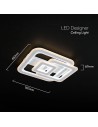 V-TAC 80W LED Таванна Лампа 3в1 Димираща С IR Дистанционно Бяло Тяло - 24176 - 5