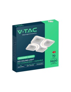 V-TAC 70W LED Таванна Лампа 3в1 Димираща С IR Дистанционно Бяло Тяло - 24174 - Цена | LEDs4economy 2