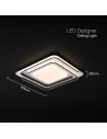 V-TAC 60W LED Таванна Лампа 3в1 Димираща С IR Дистанционно Бяло+Черно Тяло - 24178 - 5