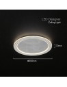 V-TAC 50W LED Таванна Лампа 3в1 Димираща С IR Дистанционно Сиво Тяло - 24184 - 5