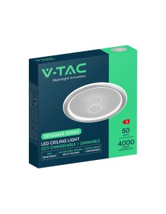 V-TAC 50W LED Таванна Лампа 3в1 Димираща С IR Дистанционно Сиво Тяло - 24182 - Цена | LEDs4economy 2