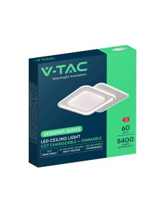 V-TAC 60W LED Таванна Лампа 3в1 Димираща С IR Дистанционно Бяло Тяло - 24177 - Цена | LEDs4economy 2