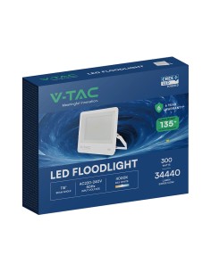 V-TAC 300W LED Прожектор CREE ЧИП Бяло Тяло Сиво Стъкло 4000K 135LM/W - 242146 - Цена | LEDs4economy 2