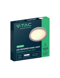 V-TAC LED Designer Domelight 30W/60W/30W Remote Contron 3in1 Dimmable Black Cover - 24197 - Цена | LEDs4economy 2