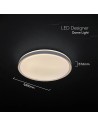 V-TAC LED Designer Domelight 30W/60W/30W Remote Contron 3in1 Dimmable Grey Cover - 24199 - 5
