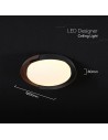 V-TAC 48W LED Decorative Ceiling Lamp (D500*H80mm) 3in1 Remote Control Dimmable Black+Wood Grain - 24186 - 5