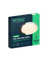 V-TAC 48W LED Decorative Ceiling Lamp (D500*H80mm) 3in1 Remote Control Dimmable White+Wood Grain - 24187 - 2