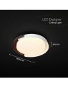 V-TAC 48W LED Decorative Ceiling Lamp (D500*H80mm) 3in1 Remote Control Dimmable White+Wood Grain - 24187 - 5