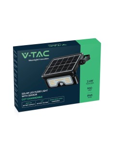V-TAC 7W LED Соларен Прожектор 3.7V Батерия 3в1 Черно Тяло - 24341 - Цена | LEDs4economy 2